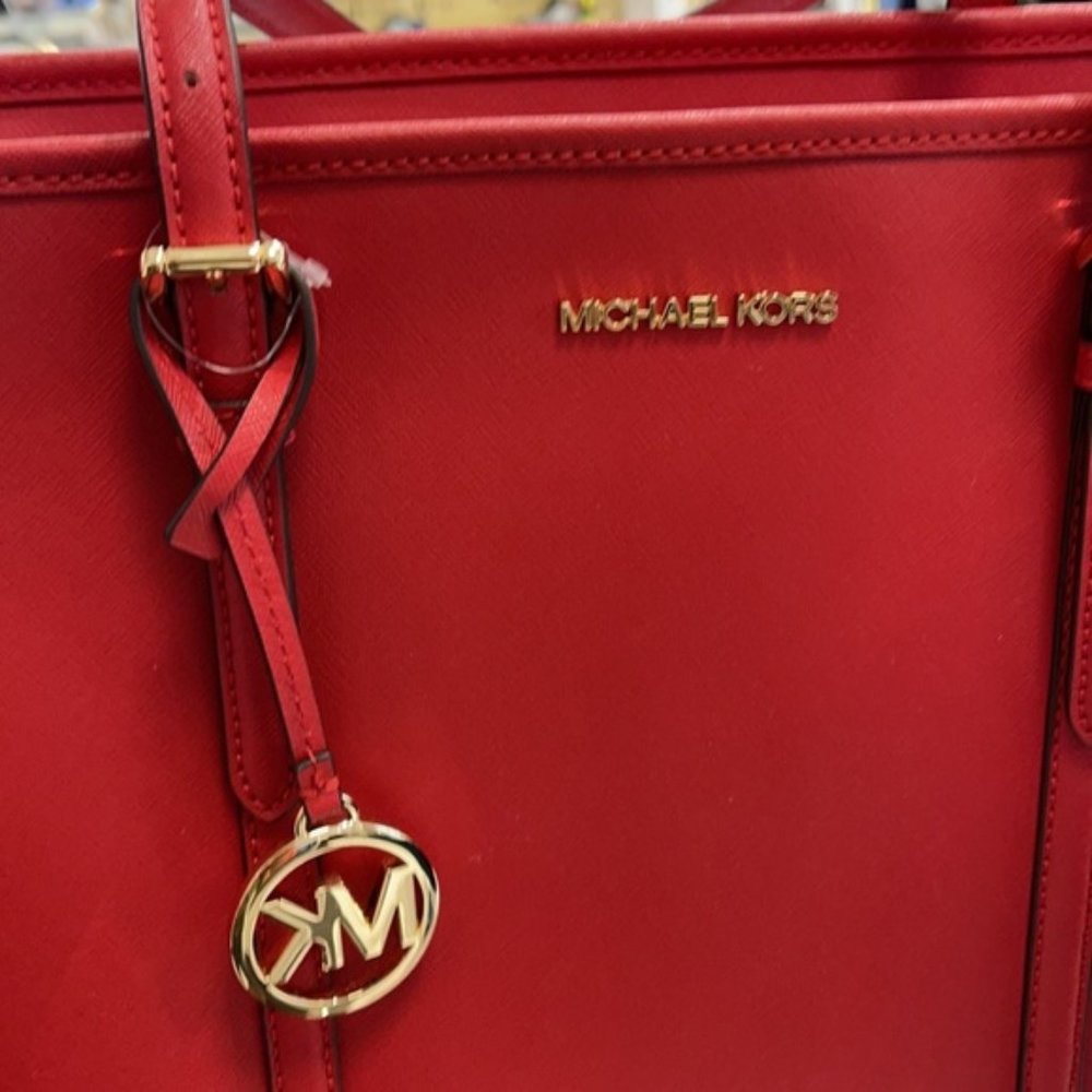 Michael Kors Jet Set Travel Large Top Zip Tote Leather - Picture 13 of 16